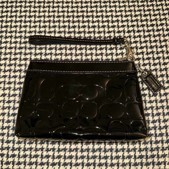 Black Coach Patent Leather Wristlet - Picture 3 of 7
